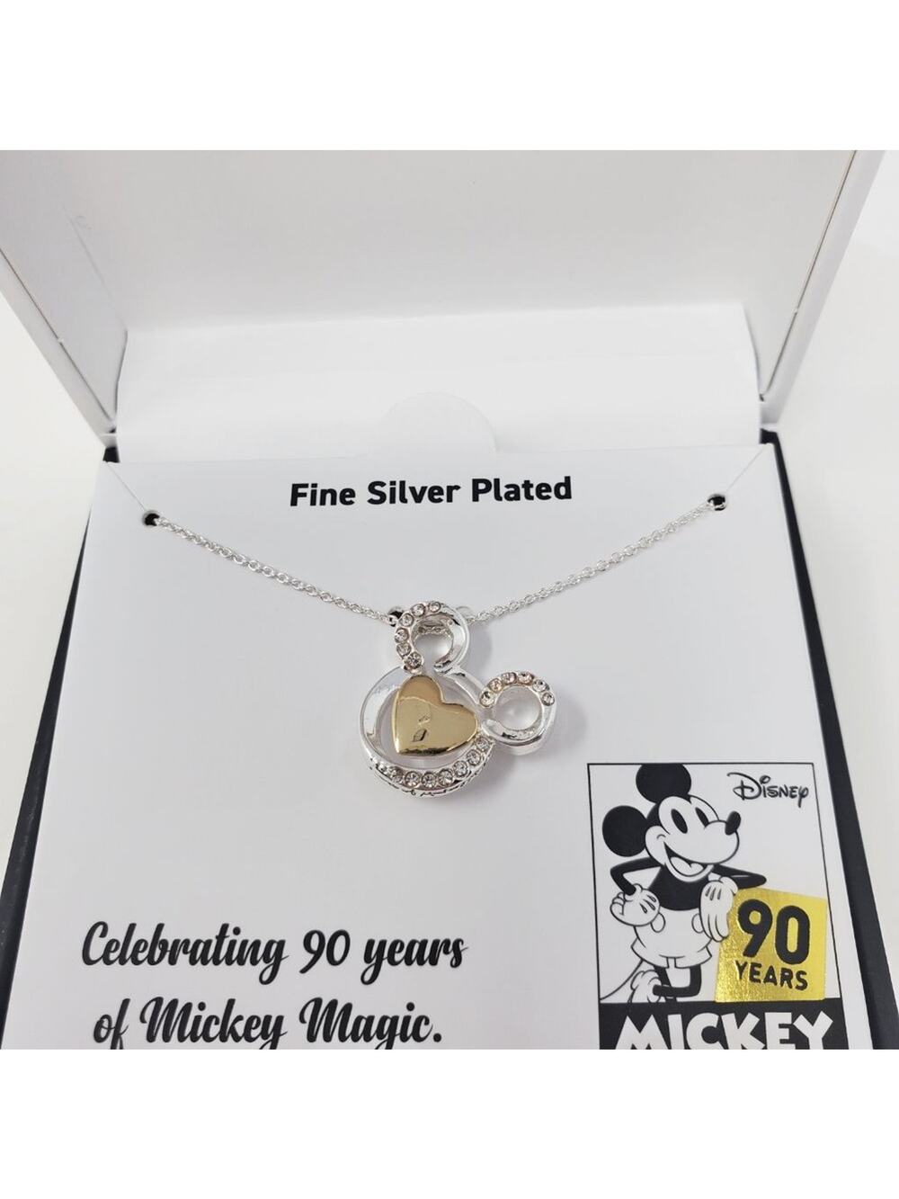 Disney Mickey Mouse Silver Necklace - 90 Years of Magic NIP
